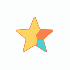 Obraz premium Colorful Geometric Star Icon with Orange, Yellow, and Blue Segments