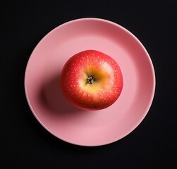 red apple on a plate