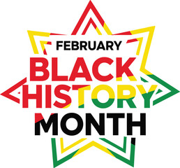 Fototapeta premium Striking graphic design celebrating february black history month utilizing pan african colors within a geometric star emblem