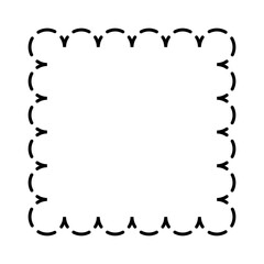 Obraz premium dashed wave square frame