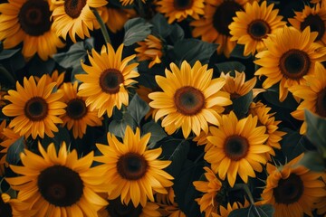 Beautiful, vibrant sunflowers create a stunning natural display