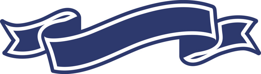 ネイビーのクラシックなリボンフレーム 信頼感のある見出しバナー