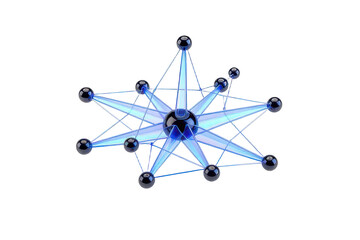 Photon link, quantum internet network element, isolated on transparent background
