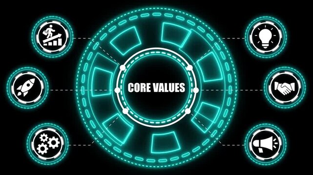 Glowing Neon Business Infographic Template with for Startup Growth Strategy and Innovation neon template