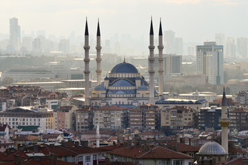 Fototapeta premium Kocatepe Mosque in Ankara, the capital city of modern Turkey (Türkiye)