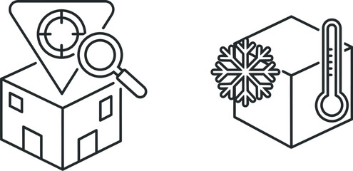 Analyzing and monitoring temperature with thermometer and magnifying glass