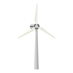 Isolated Modern Wind Turbine on White Background