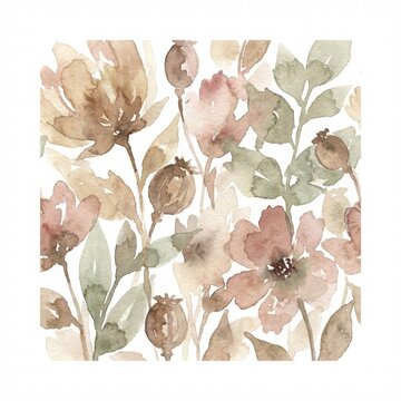 Elegant Dried Flower Watercolor Art for Home Decor