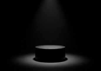 Dramatic spotlight shining on empty stage podium