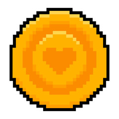 Fototapeta premium pixel heart coin