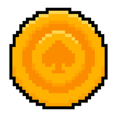 Fototapeta premium pixel spade coin