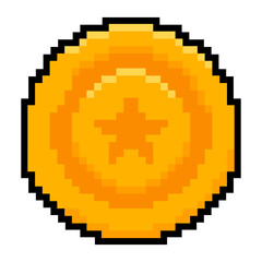 Fototapeta premium pixel star coin