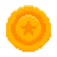 Fototapeta premium pixel star coin