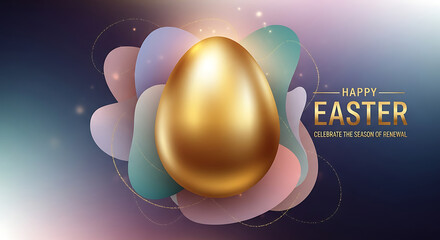 Golden Easter Egg Banner