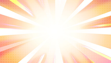 Obraz premium 集中線、漫画、黄色、光、横線、効果線、レーヨン、イラスト、サマータイム、紙吹雪