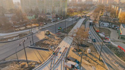 PRzebudowa skrzyżowania widoczna z lotu ptaka © rozentuzjazmowany