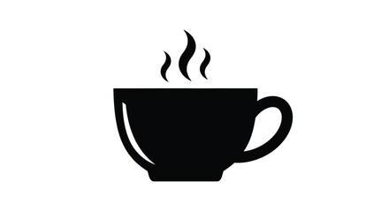 Obraz premium A simple black cup with steam a minimalist graphic silhouette