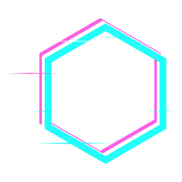 glitch hexagon frame