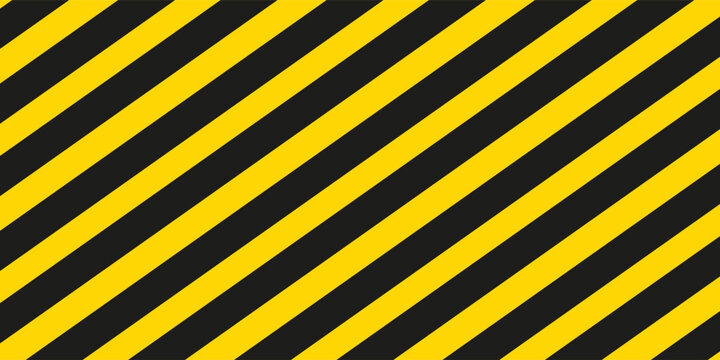 Yellow and black striped lines seamless pattern or texture. Under construction and safety background.