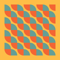 Seamless retro pattern with stripes on yellow background.