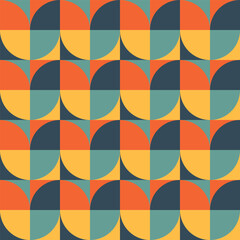 Retro Wavy Geometric Shapes Pattern