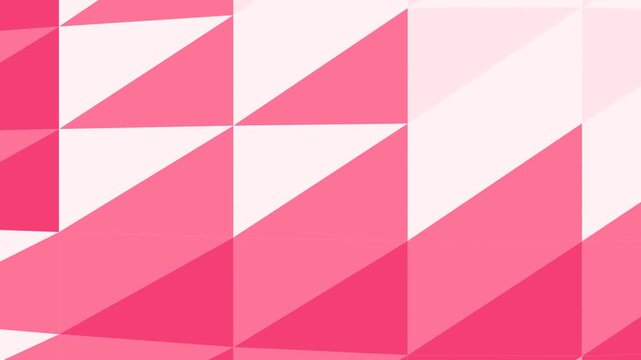 vibrant pink geometric pattern with overlapping triangles and squares creating a dynamic visual effect in modern design
