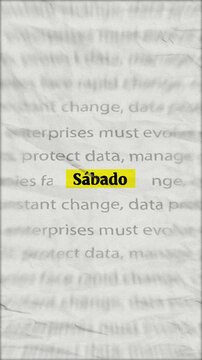 S&aacute;bado text - Text news Headline Effect Match Cut	