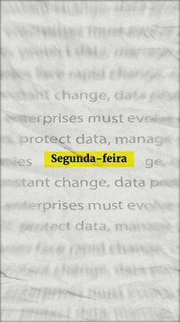 Segunda-feira text - Text news Headline Effect Match Cut	
