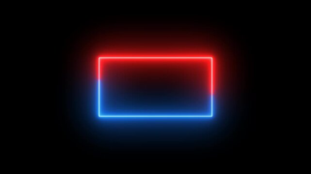 rectangle animation with on transparent background. glowing rectangle motion animation. digital elements rectangle icon. smooth neon glowing video with alpha channel in 4k.