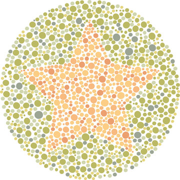 Playful Colorful star Illustration for Children Color Blind Test