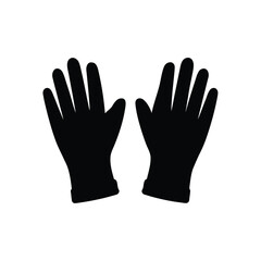 Obraz premium Vector silhouette of a pair of gloves on a clean white background.