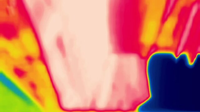 side view from a moving car. Image from thermal imager device. Vertical Video
