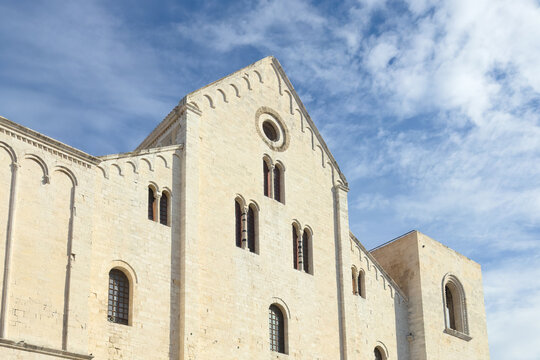 the facade of the Basilica of San Nicola, symbol of the city of Bari