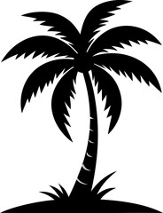 Coconut tree silhouette vector on white background 