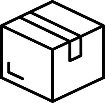 delivery  box outline  vector  on  white  background 