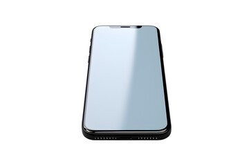 Sleek modern smartphone with reflective glass surface and slim metallic frame, Isolated to Transparent Background