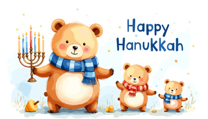 Fototapeta premium hanukkah banner, hanukkah poster, happy hanukkah design, festival of lights banner, hanukkah background, hanukkah celebration poster, jewish holiday banner, menorah design, hanukkah menorah illustrati