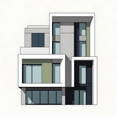 Obraz premium Modern multi-story building architectural design.