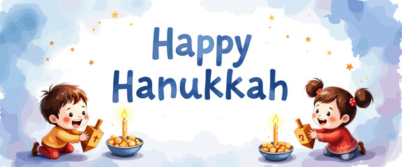 Obraz premium hanukkah banner, hanukkah poster, happy hanukkah design, festival of lights banner, hanukkah background, hanukkah celebration poster, jewish holiday banner, menorah design, hanukkah menorah illustrati