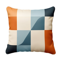 Soft throw pillow with geometric pattern, Isolated to Transparent Background