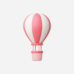 3d Realistic Hot air balloon icon vector illustration