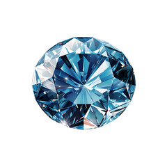 Sparkling diamond icon with light flares and beveled edges, refined overlay object, Isolated to Transparent Background