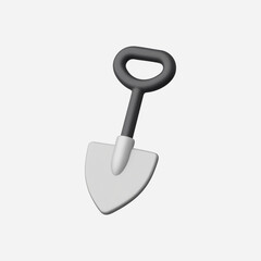 3d Realistic Shovel vector illustration