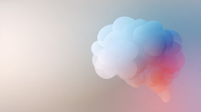 Abstract thought bubble with glowing light bulb shapes symbolizing ideas and inspiration. wellbeing publications, coaching resources, designed for self-improvement and creative mindset content.