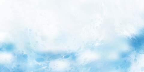 Obraz premium Soft blue watercolor background, color splashing, Watercolor abstract wet hand drawn for wallpaper, card greeting, poster, design, cover, invitation. Vector illustration