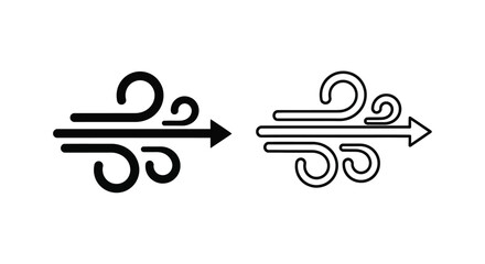 Two ornate decorative swirls with arrow shapes a striking silhouette © md