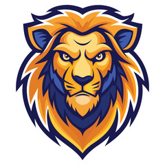 Obraz premium Ethereal Solar Lion Head Mascot Formed From Swirling Golden Solar Flares And Cosmic Nebula Dust One A