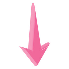 3D Down Arrow Icon in Pink Color for Download, Scroll, Navigation, UI UX and App Interface Design – Transparent Background © Emran Hossain