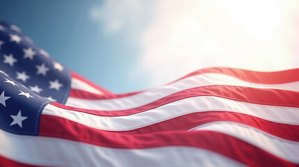 Celebrating presidents day with patriotic american flags Background