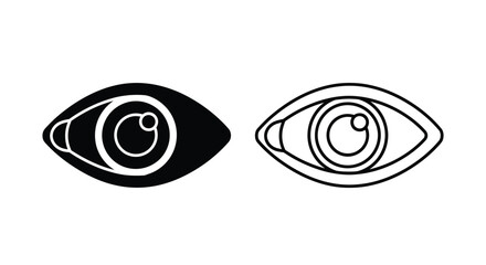Two stylized eyes with contrasting designs a striking visual silhouette © md